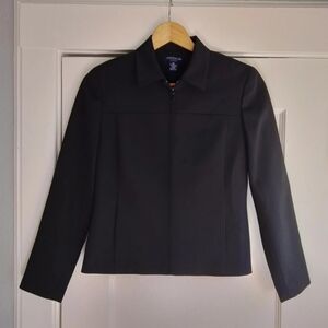 Ann Taylor Women's Size 4P Jacket Blazer Full Zip Stretch Lined Black Petites